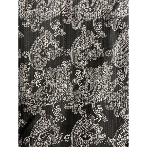 Leonardi Men's Black White Paisley Long Sleeve Dress Shirt Size S SKU 1381 - Picture 3 of 6